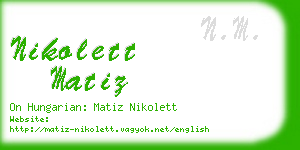 nikolett matiz business card